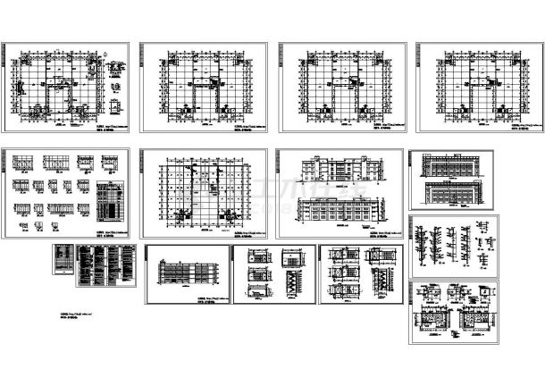 4层12825平米厂房车间建筑施工CAD图纸，含建筑构造设计说明-图一