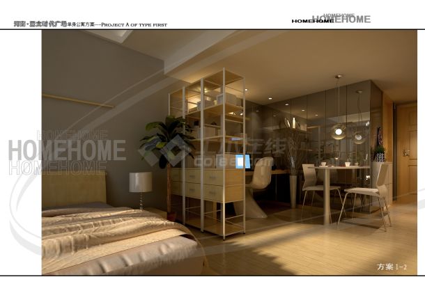 时代广场单身公寓装修方案图【JPG格式 5张】-图二