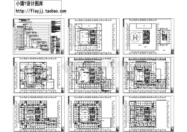 -1+12层大医院综合楼电气施工图纸【各层消防平面图 消防系统图】-图二