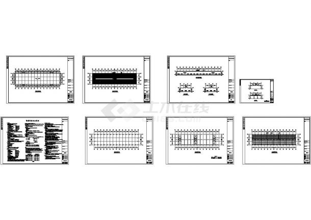 单层单山单跨门式刚架厂房工程施工图（CAD，8张）-图一