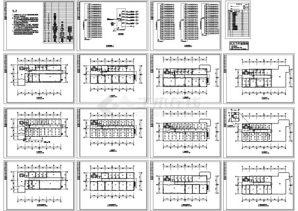 四层住宅楼建筑电气设计施工cad图，共十五张-图一