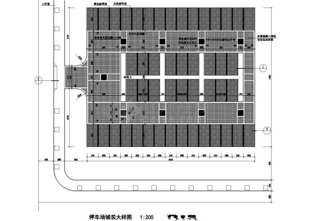 某小型的停车场cad铺装参考图-图一