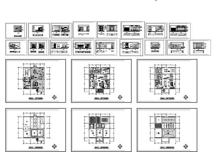 别墅室内装修cad施工图，23张图纸_图1