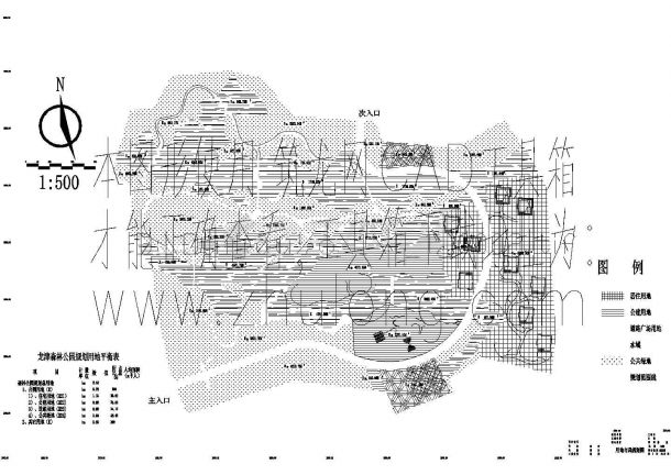 宣威市龙津森林公园景观规划设计cad图(含总平面图)-图二