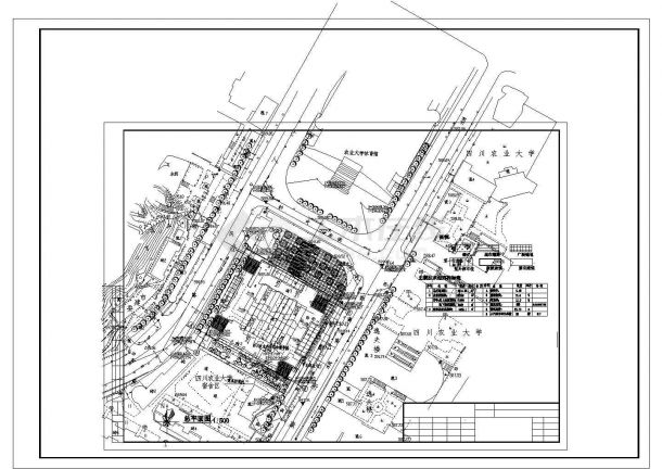某农业大学教学综合楼绿化规划设计cad图(含总平面图)-图二