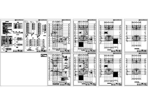 湖南某县城商住楼电气设计施工cad图纸，共九张-图一