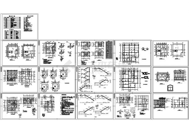 某四层家庭住宅楼建筑结构全套图纸-图一