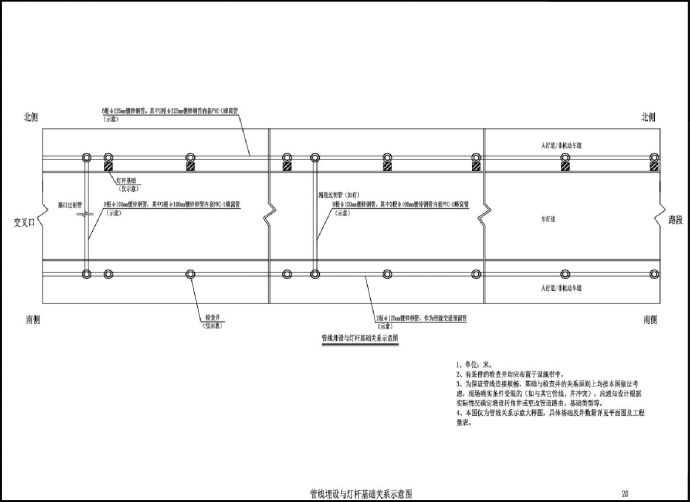 20管线埋设与灯杆基础关系示意图_图1