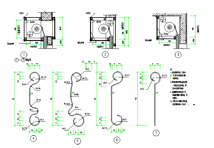 卷帘盒及卷帘片详图CAD施工图设计