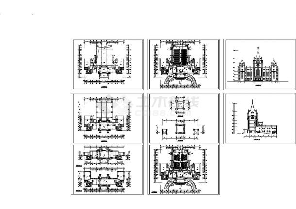 无锡圣经四层学校建筑施工设计cad图纸，共8张-图一