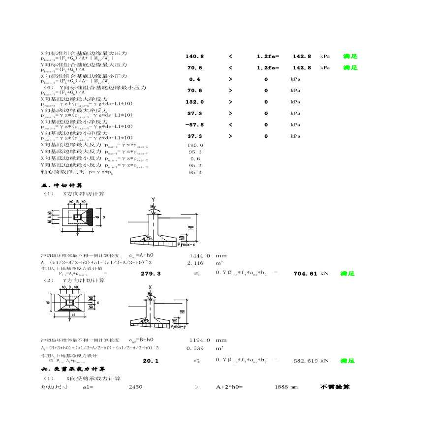 独立基础excel计算表格（单向受力）-图二