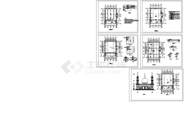 一层清真寺设计全套设计施工图（长19米 宽15.6米 含设计说明）-图一