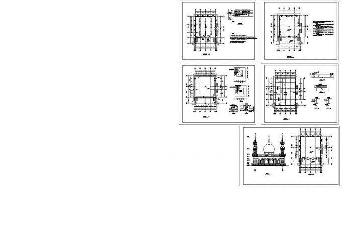 一层清真寺设计全套设计施工图（长19米 宽15.6米 含设计说明）_图1