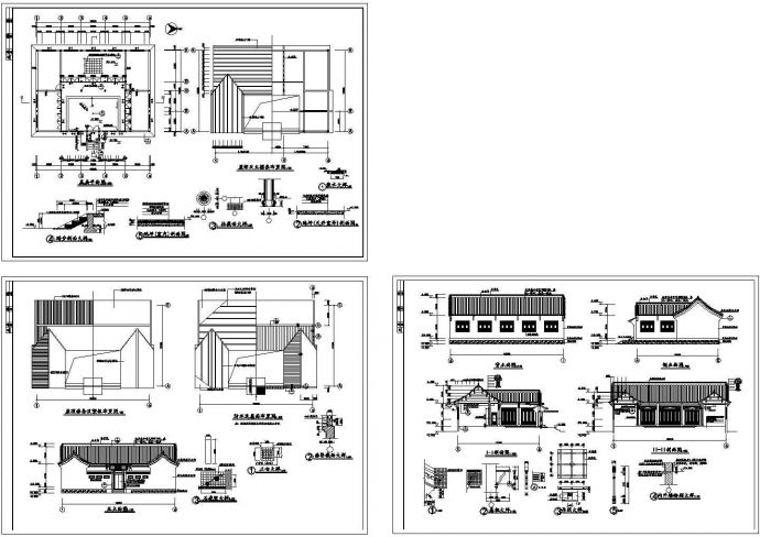 单层准提庵全套建筑设计施工图（ 长18.54米 宽13.44米 ）_图1