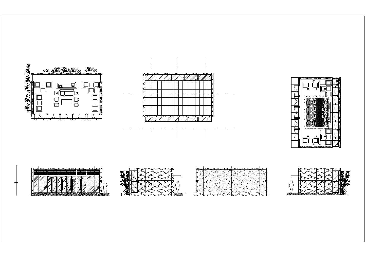 某来聚楼竣工CAD图纸三层设计构造节点立面图