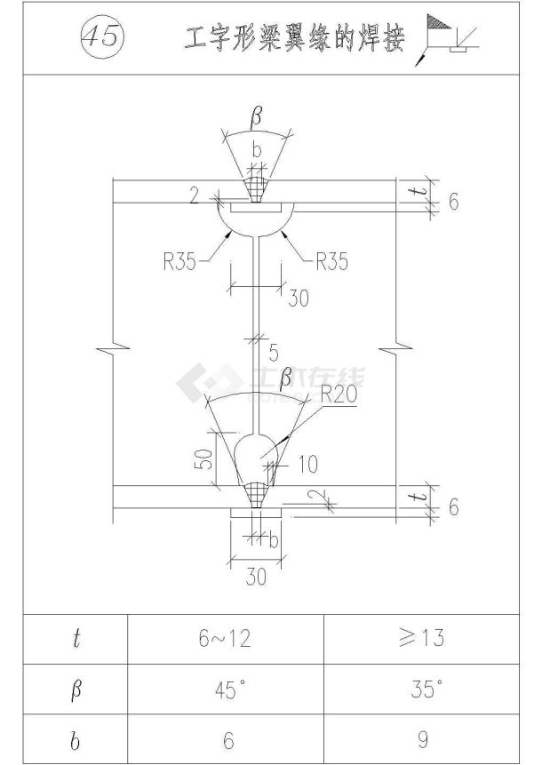 典型工地焊接接头的基本形式与尺寸cad示意图（甲级院设计）-图二