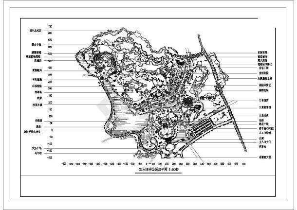 欢乐四季公园景观规划设计cad总平面施工图（大院设计）-图一