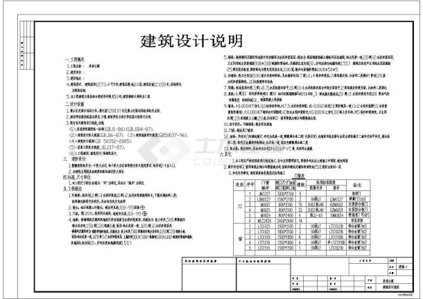 某地上三层框架结构单身公寓设计CAD全套建筑施工图纸（含设计说明）-图一