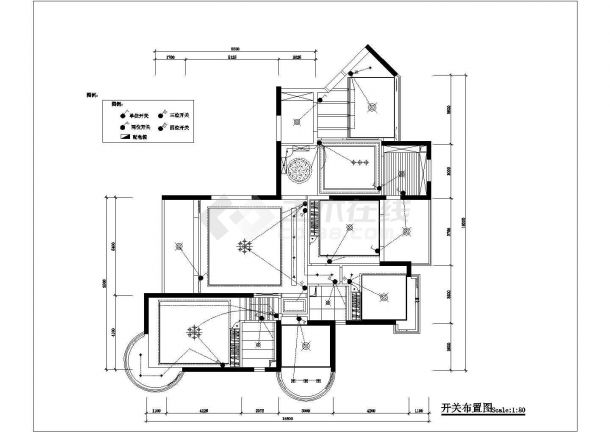 某高档住宅室内装修设计cad全套施工图（标注详细）-图一