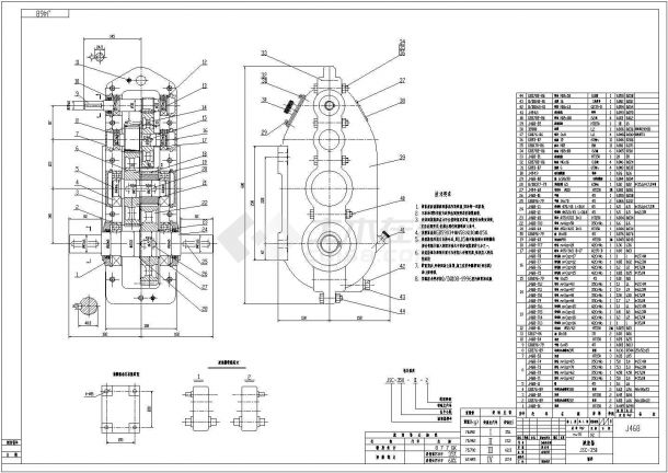 典型减速器设计cad机械总装配图纸（含技术要求）-图一
