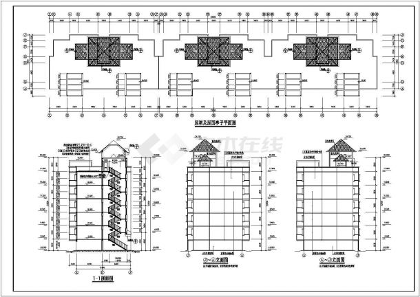 某六层砖混结构住宅楼设计cad全套建筑施工图（含设计说明）-图二