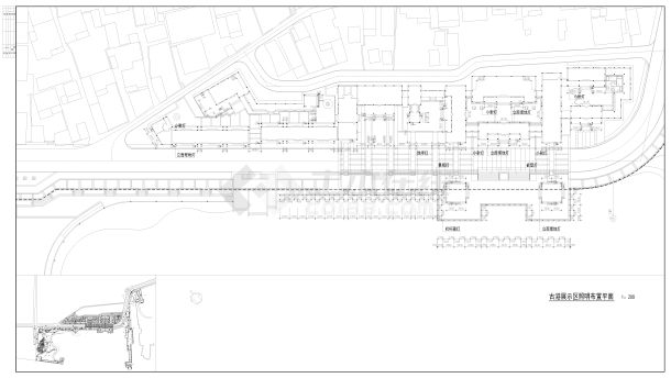 黄浦某某景观区古港（首层）总平面图CAD-图一