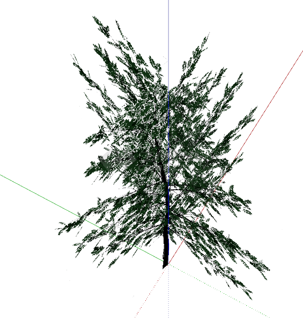 绿色长满稀疏树叶的植物 su模型-图二