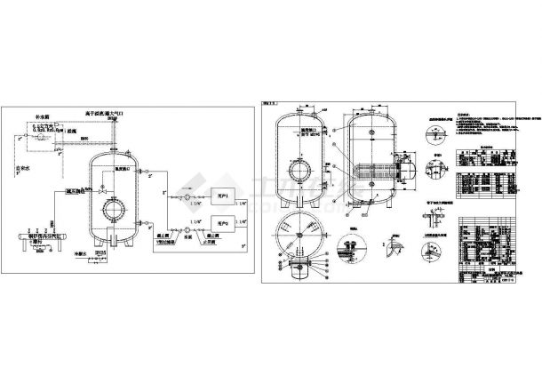典型常压容积式热交换器设计cad总装详图图（含技术要求）-图一