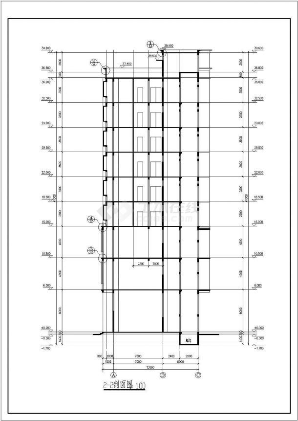 某框架结构多层酒店设计cad全套建筑施工图（甲级院设计）-图二