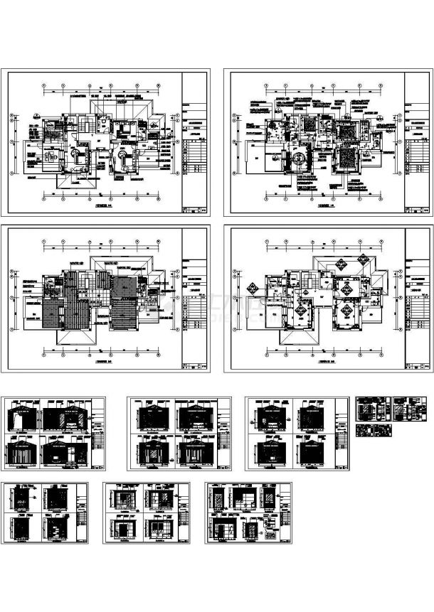 云水山居某二层复式住宅欧式风格室内装修设计cad全套施工图（含高清效果图）-图二