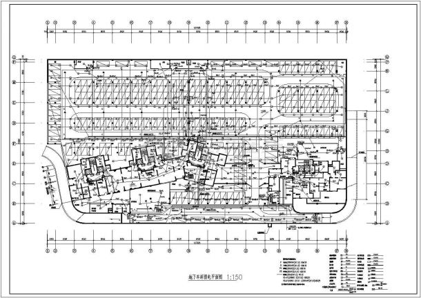 某住宅楼地下车库配电设计cad电气平面施工图（含弱电设计）-图二