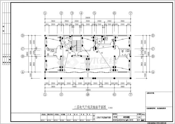 某地上两层砖混结构别墅设计cad全套建筑施工图（含设计说明，含结构设计，含给排水设计，含电气设计，含效果图）-图二