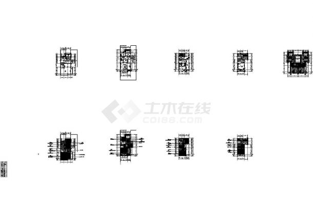 美式新古典昆山阳澄溢金苑2套样板房和1售楼处 整套室内装修设计cad施工图（标注详细）-图二