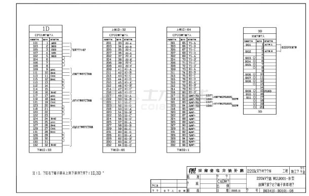 R101-08 WGL9001-B故障录波柜右侧端子排原理图-图一