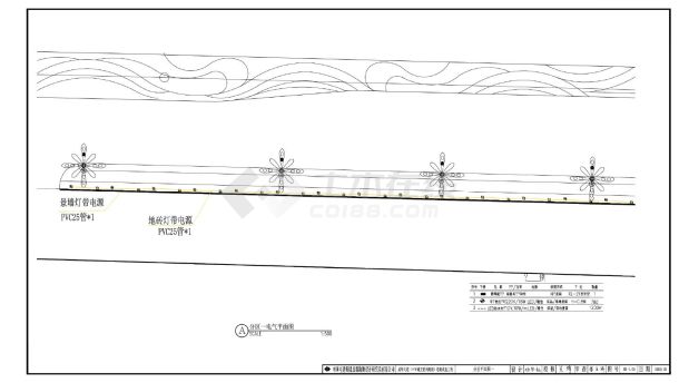 某地道路改造工程景观照明平面图-图一
