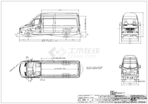 梅赛德斯-奔驰汽车设计cad机械外观图纸（全英文标注）-图一