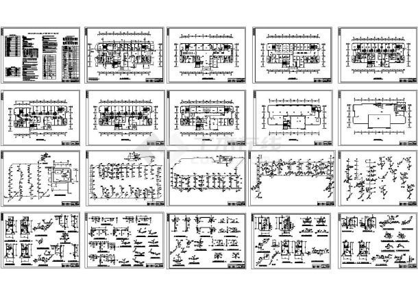 某-1+7层框架结构医院综合楼给排水设计cad全套水施图【含设计说明】-图一