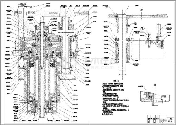 经典磨头座机械设计cad总装配图（含技术要求）-图一