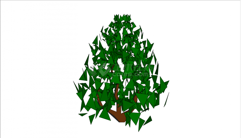 一棵类似三角的绿色灌木 su模型-图二