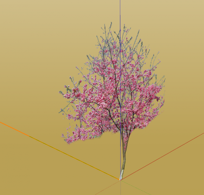 粉色桃花树满天的花乔木su模型_图1