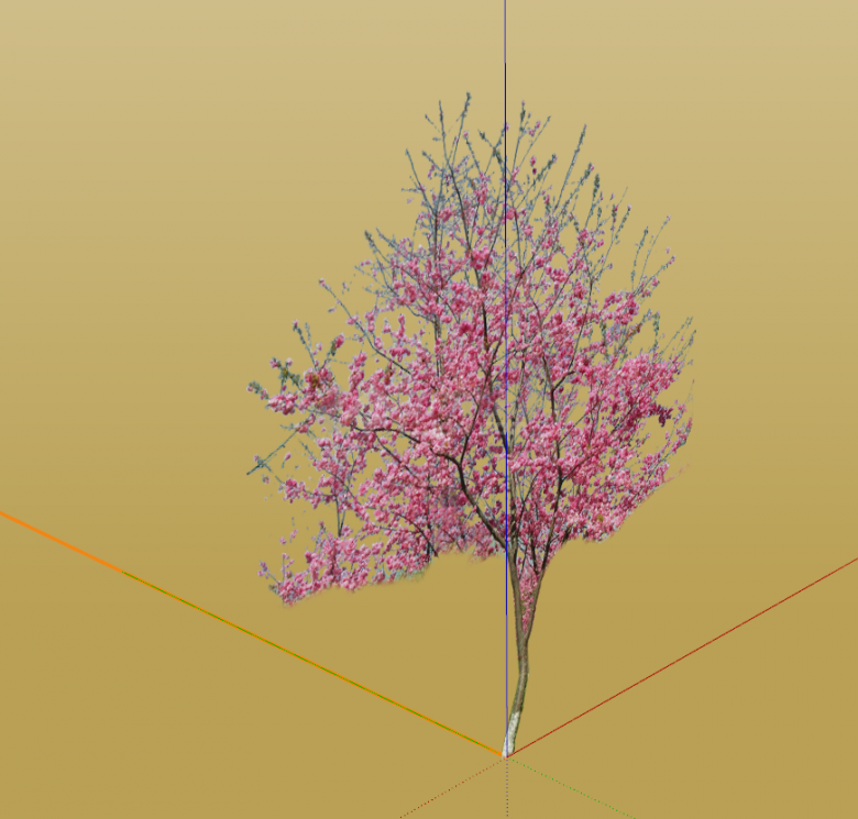 粉色桃花树满天的花乔木su模型-图一