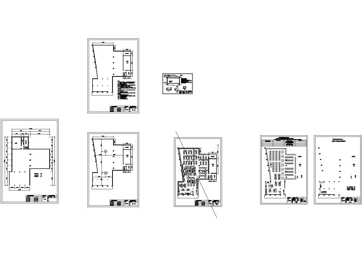 某营业面积587㎡超市卖场装饰设计cad全套建筑布局图（含基建、空调设计）