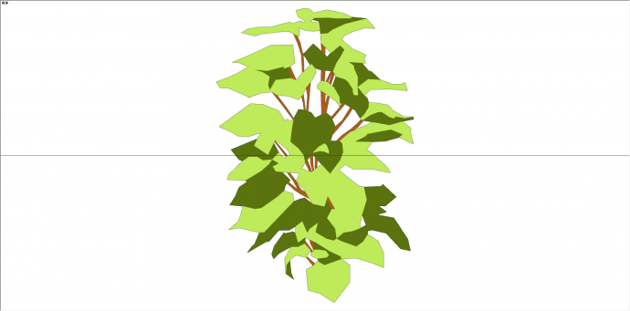 可观赏性单株绿叶植物su模型_图1