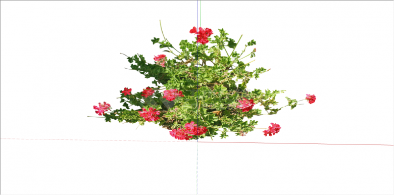 可养殖红色花卉植物su模型-图一