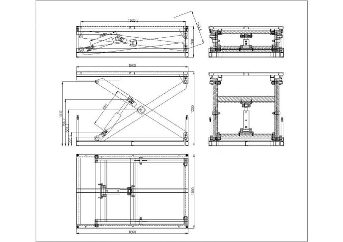 剪叉式液压升降台的设计图 模型设计_图1