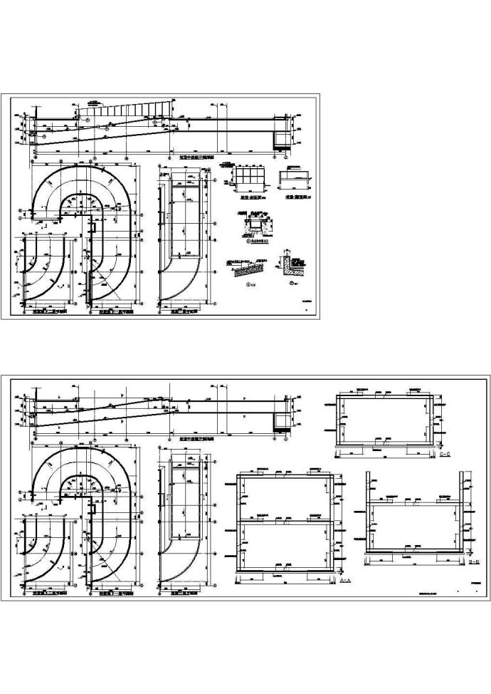 地下两层车库汽车坡道结构图_图1