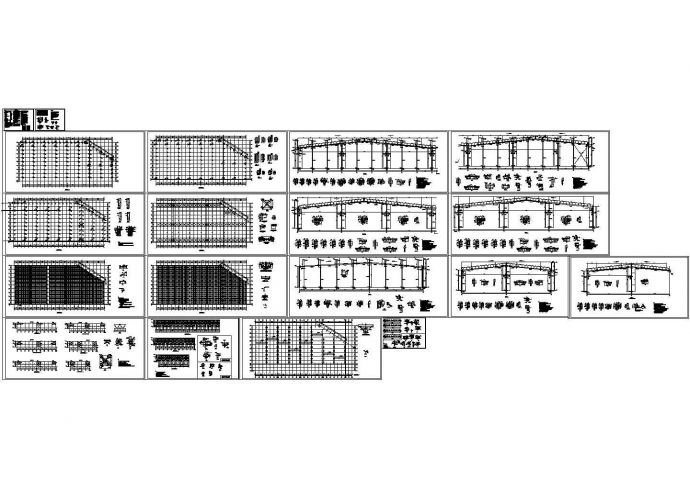 单层轻钢结构厂房结构施工图cad设计_图1