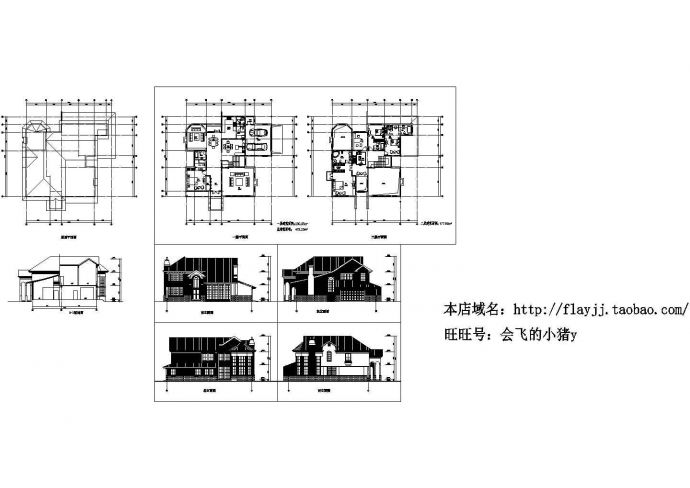 2层478.25平米别墅建筑设计图【平立剖】_图1