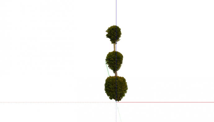三草团绿色灌木花卉su模型_图1