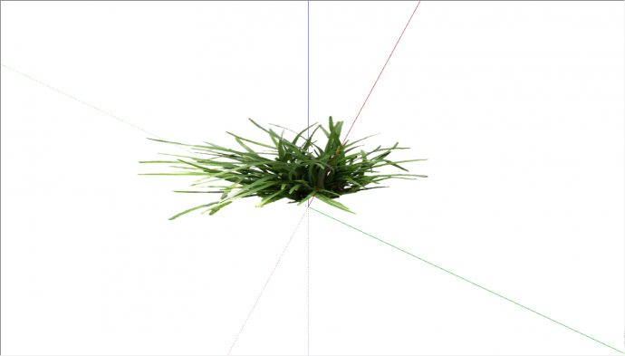 一棵茂密的绿色的小草su模型_图1